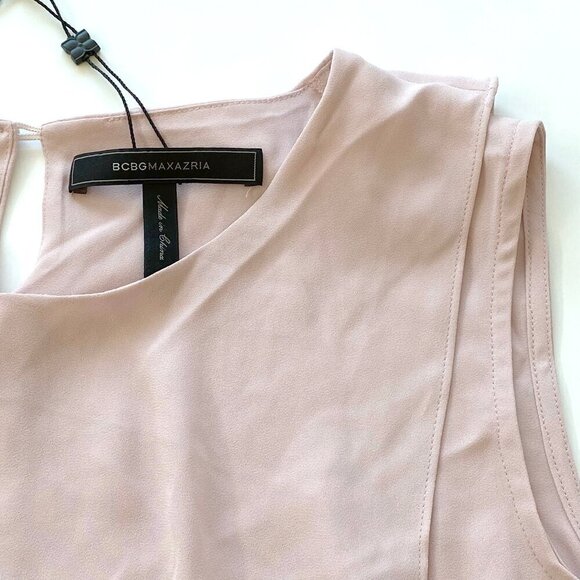 NWT BCBG MAXAZRIA Sleeveless Chiffon Dress Shift Dusty Rose - Picture 4 of 12